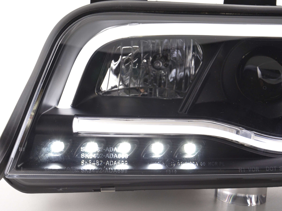 Scheinwerfer Set Daylight LED Tagfahrlicht Audi A6 Typ 4B 01-04 schwarz Scheinwerfer Set Daylight LED Tagfahrlicht Audi A6 Typ 4B 01-04 schwarz